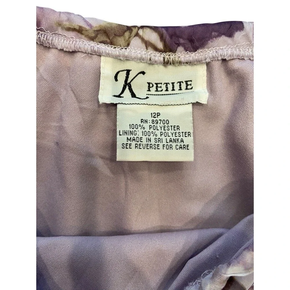 Vintage Y2K Foral Chiffon Midi Skirt Size 12 Petite Lavender Coquette Fairy Lana - Picture 4 of 10